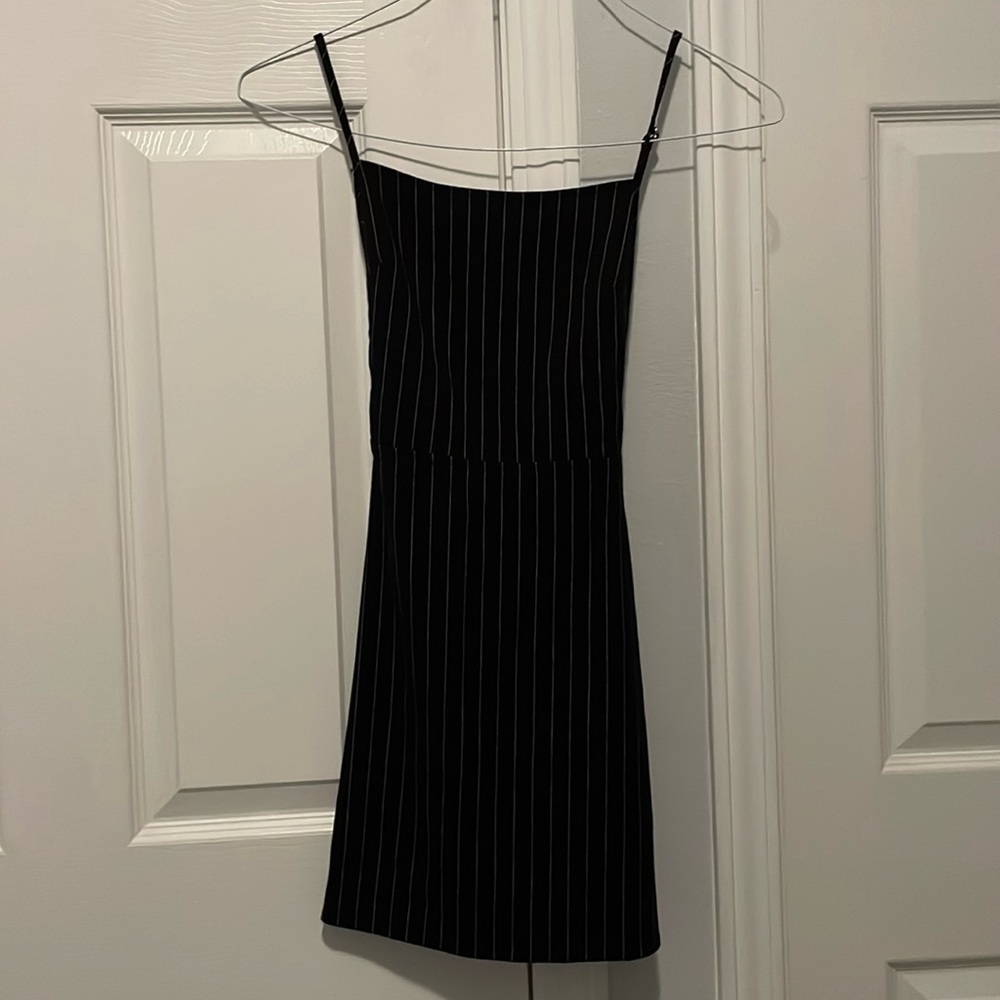 Black mini dress crossed back